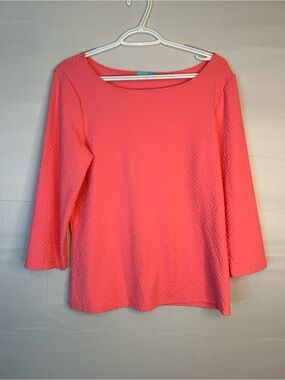 J McLaughlin Women’s Large Textured Top Pinkish Long Sleeve 117